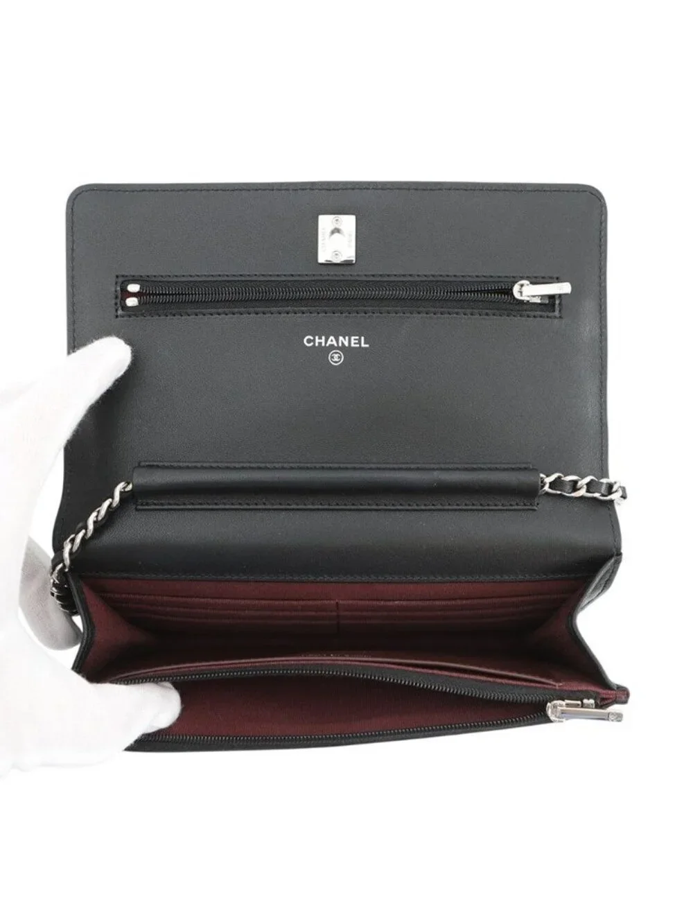 Chanel Chain Wallet Classic Quilted CC Logo Lambskin Black